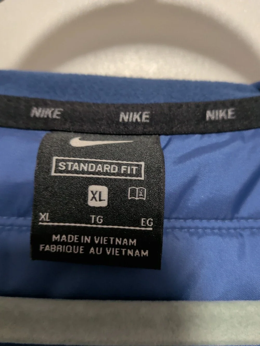 Nike Therma Training Vest Mens Size Large Blue Winterized Full Zip Hooded